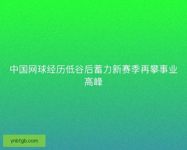 中国网球经历低谷后蓄力新赛季再攀事业高峰